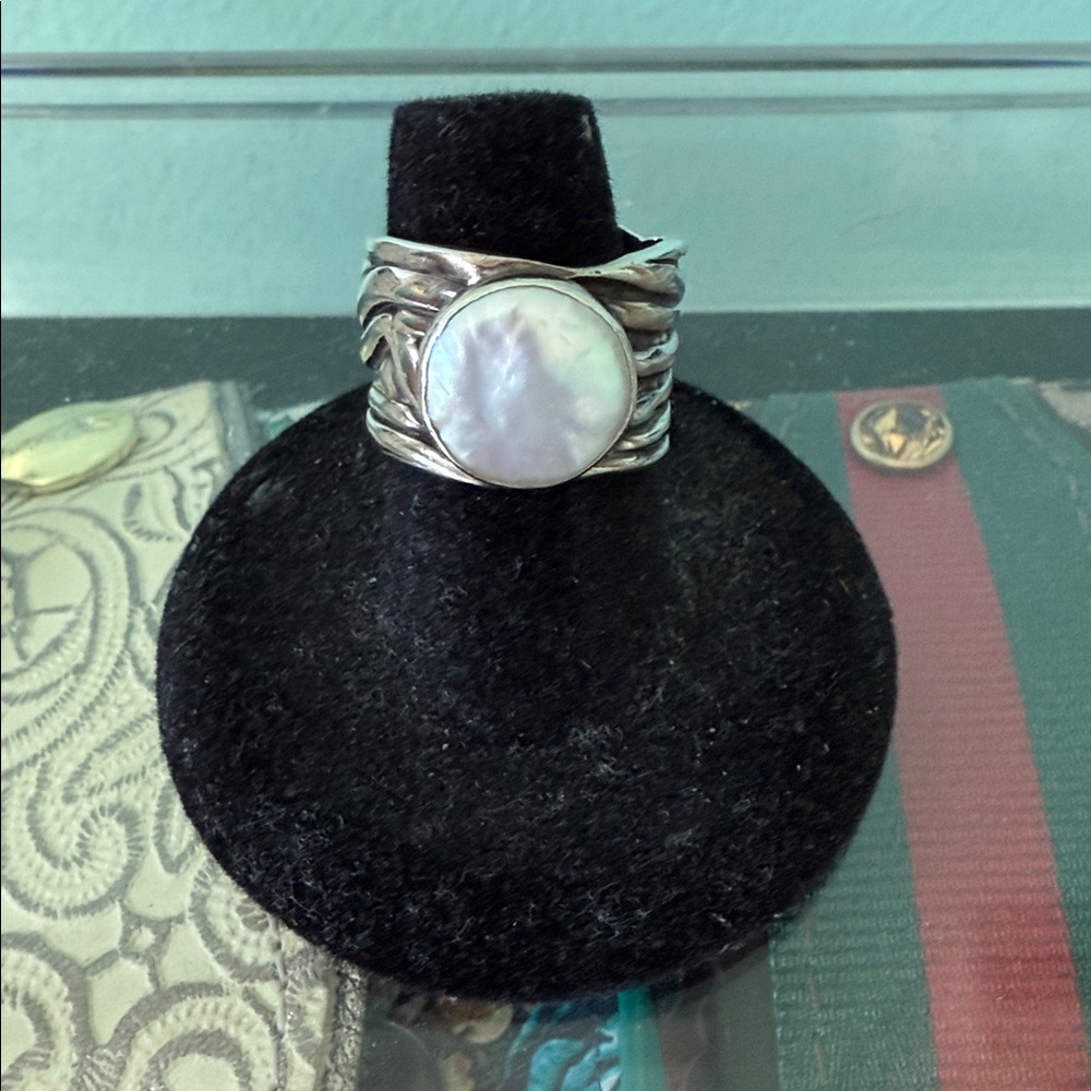 Silpada Silver Ring with White Pearl